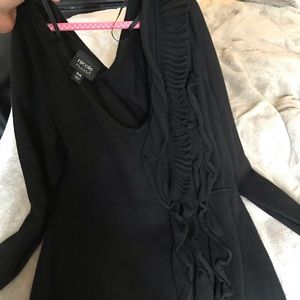 NICOLE Black V-Neck Sweater Dress